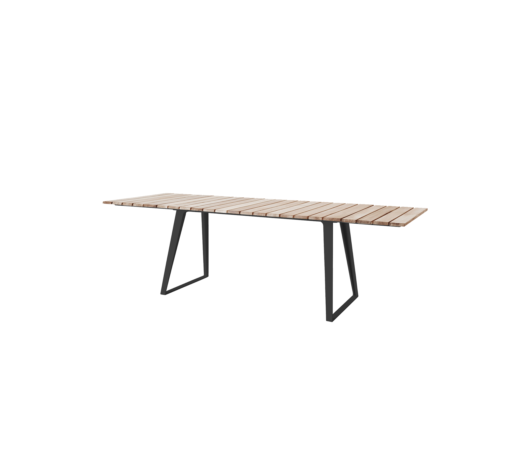 Copenhagen teak spisebord, inkl. 2 ilåggsskivor 243x84 cm