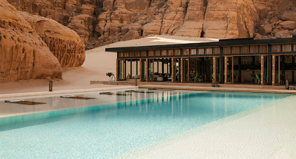 Pool in the middle of the desert of AlUla region