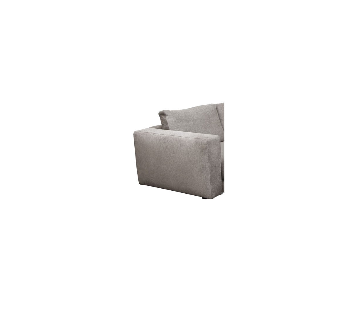 Lys grå lenestol med et minimalistisk design, med et mykt sete og ryggstøtte for komfort og stil. Ideell for moderne interiører.