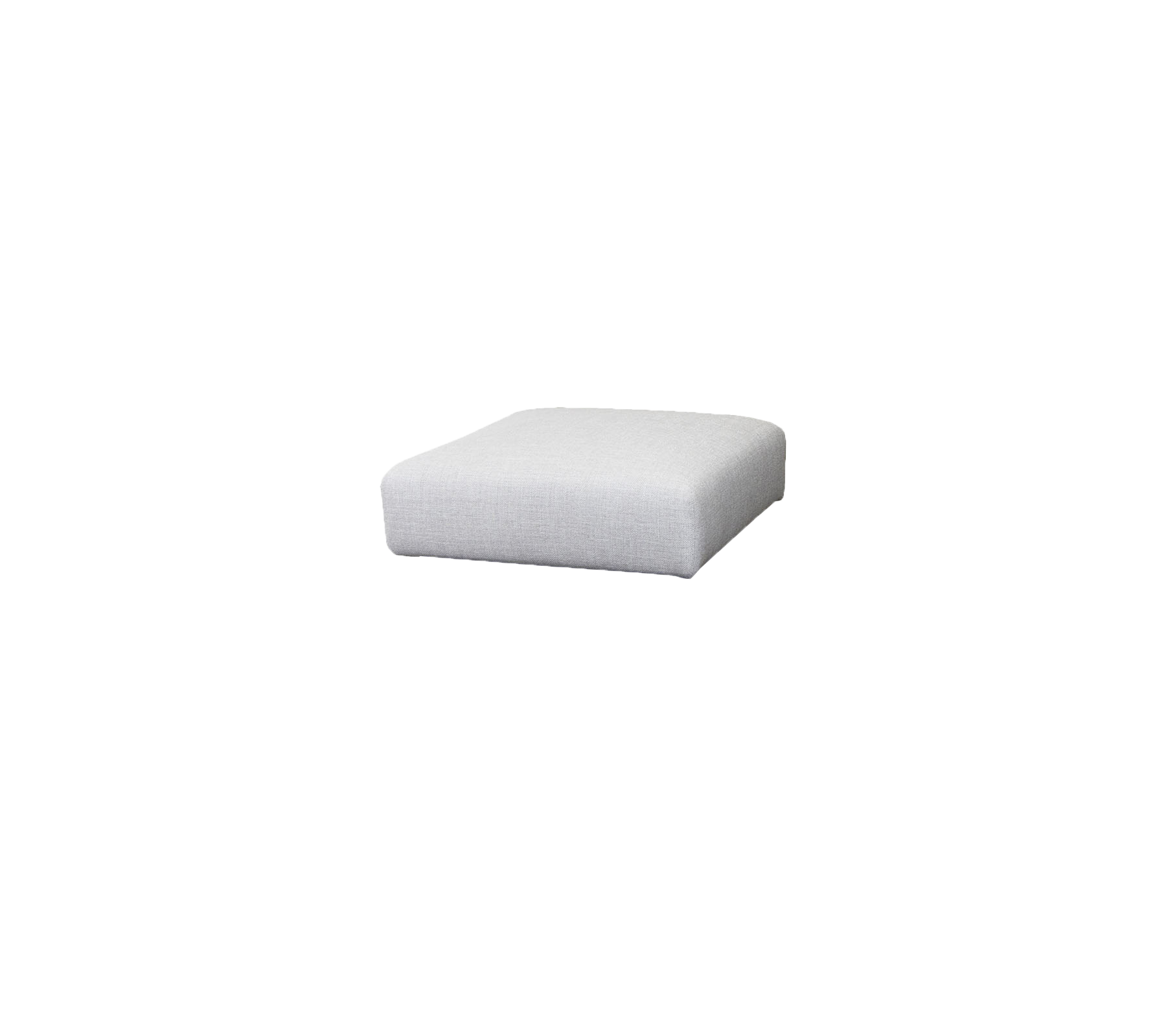 Firkantet, minimalistisk pute i lys grå stoff, designet for allsidig bruk som sitteplass eller dekor.