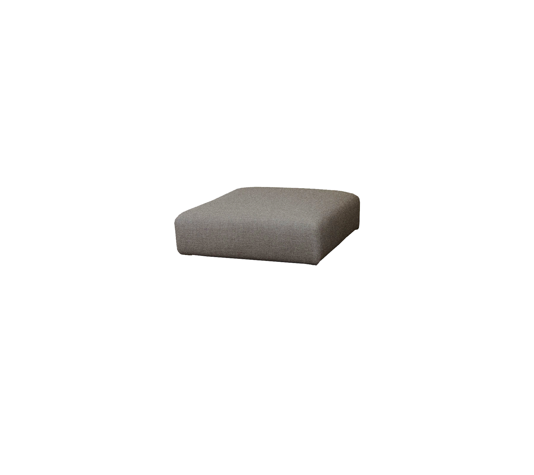 Grå ottoman med et moderne, minimalistisk design, med en myk stoffoverflate og rene linjer, perfekt for allsidig sitteplasser eller dekorasjon.