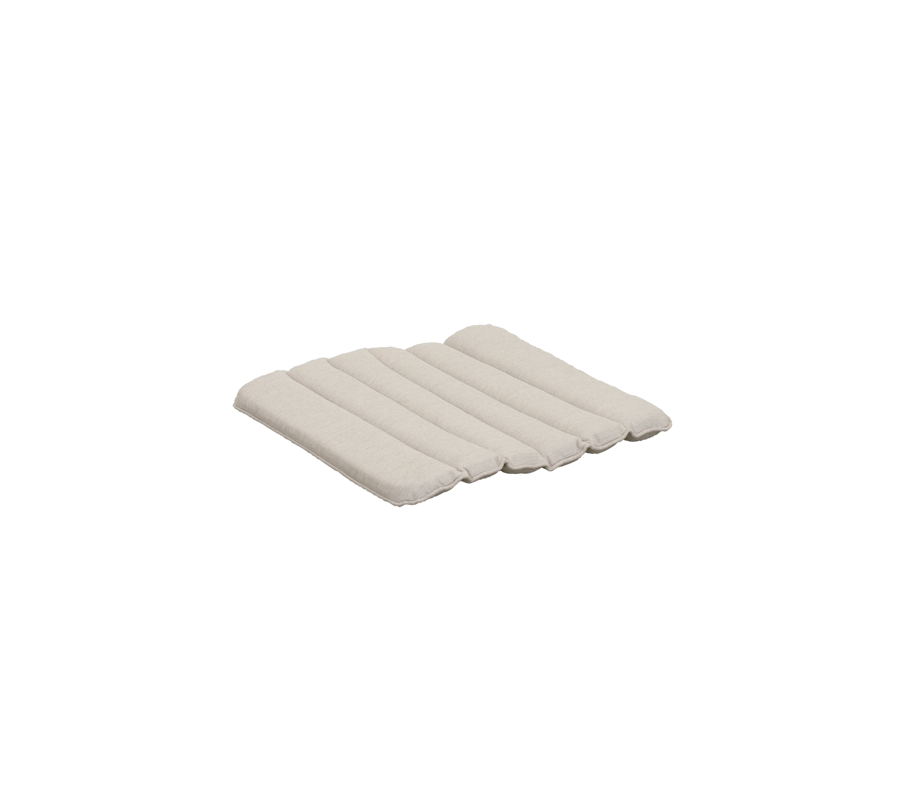 Sandfarget pute med et segmentert design.