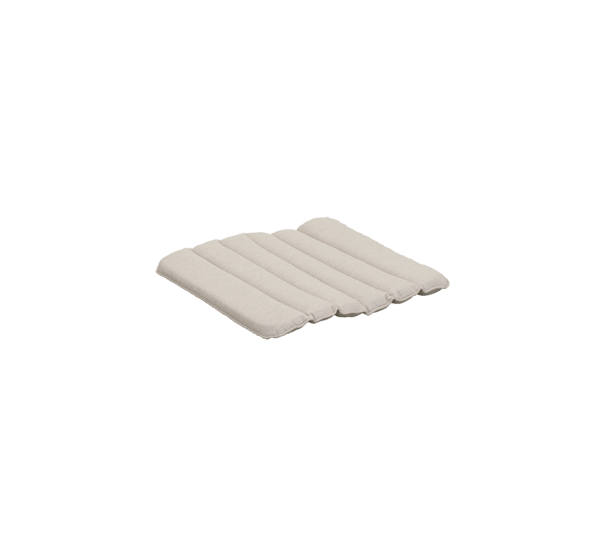 Sandfarget pute med et segmentert design.