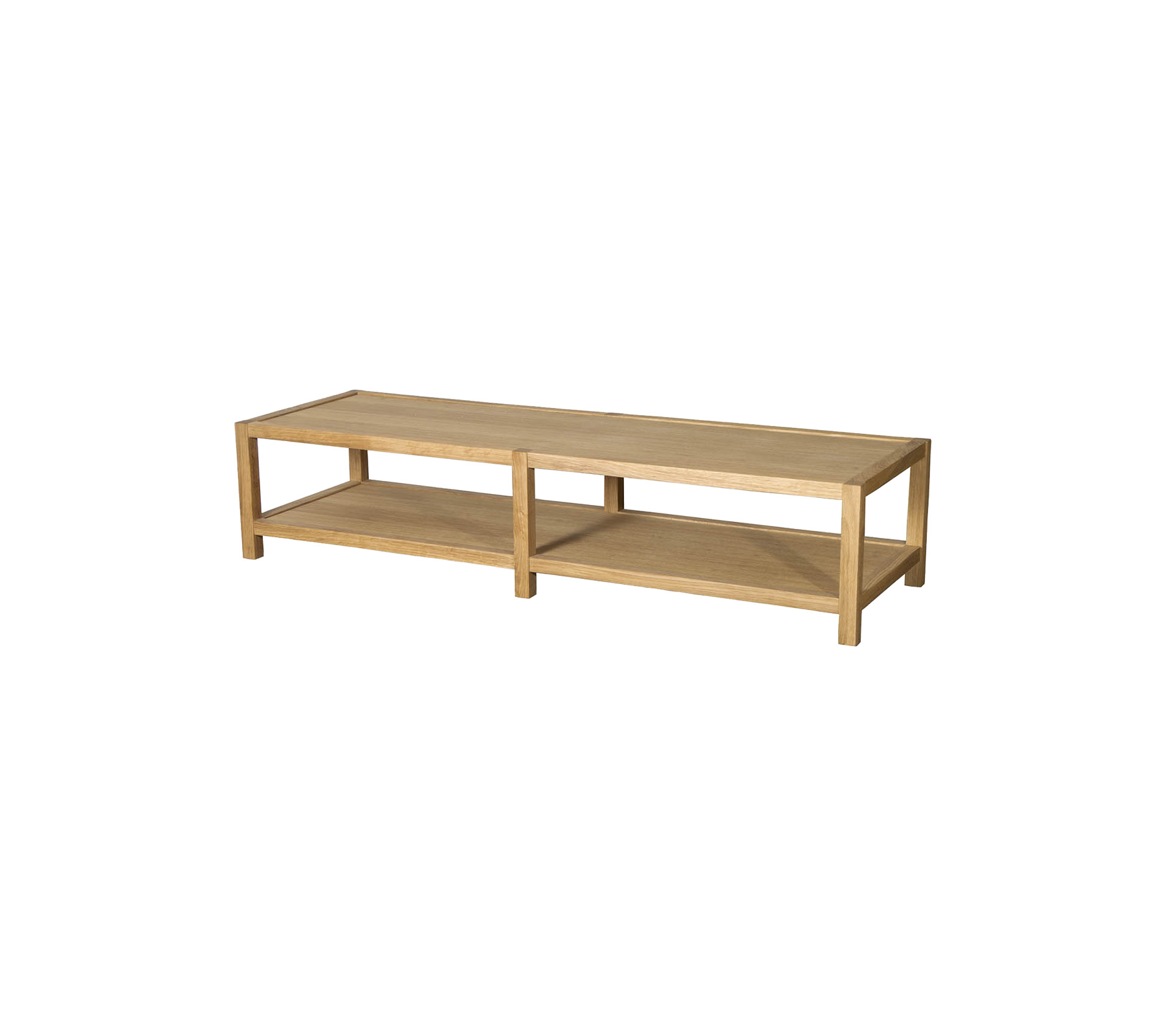 Tregarderobe med to åpne rom, designet for å organisere ting og vise dekor.