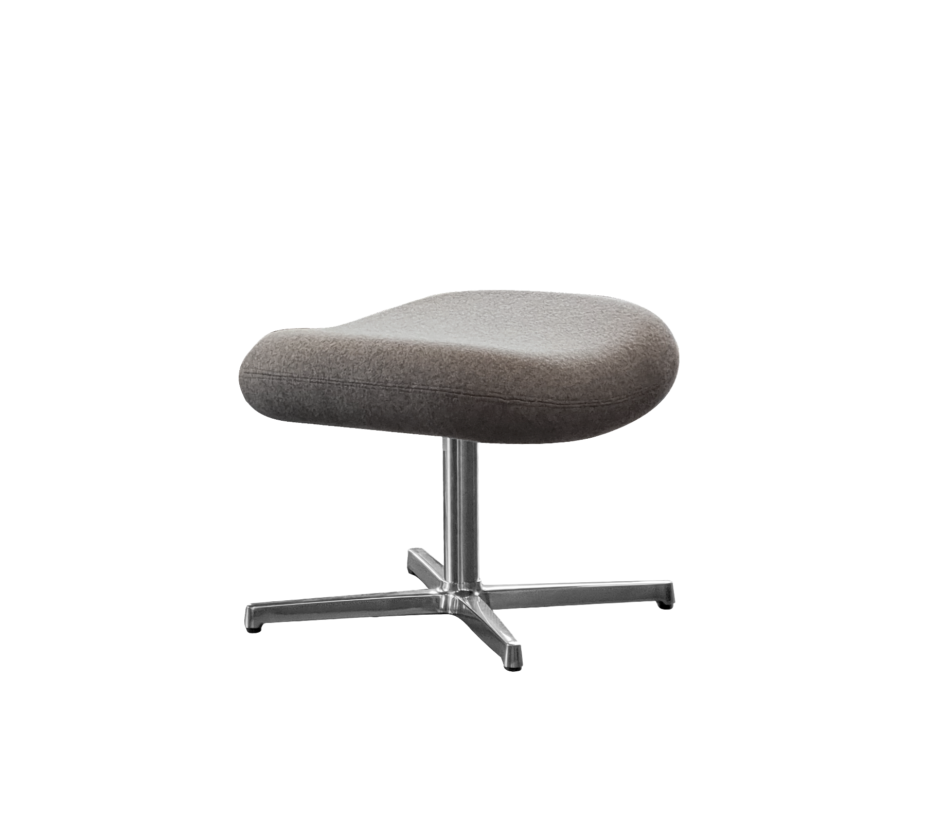 Moderne polstret ottoman med en myk, avrundet topp og en slank metallbase, perfekt for ekstra komfort og stil.