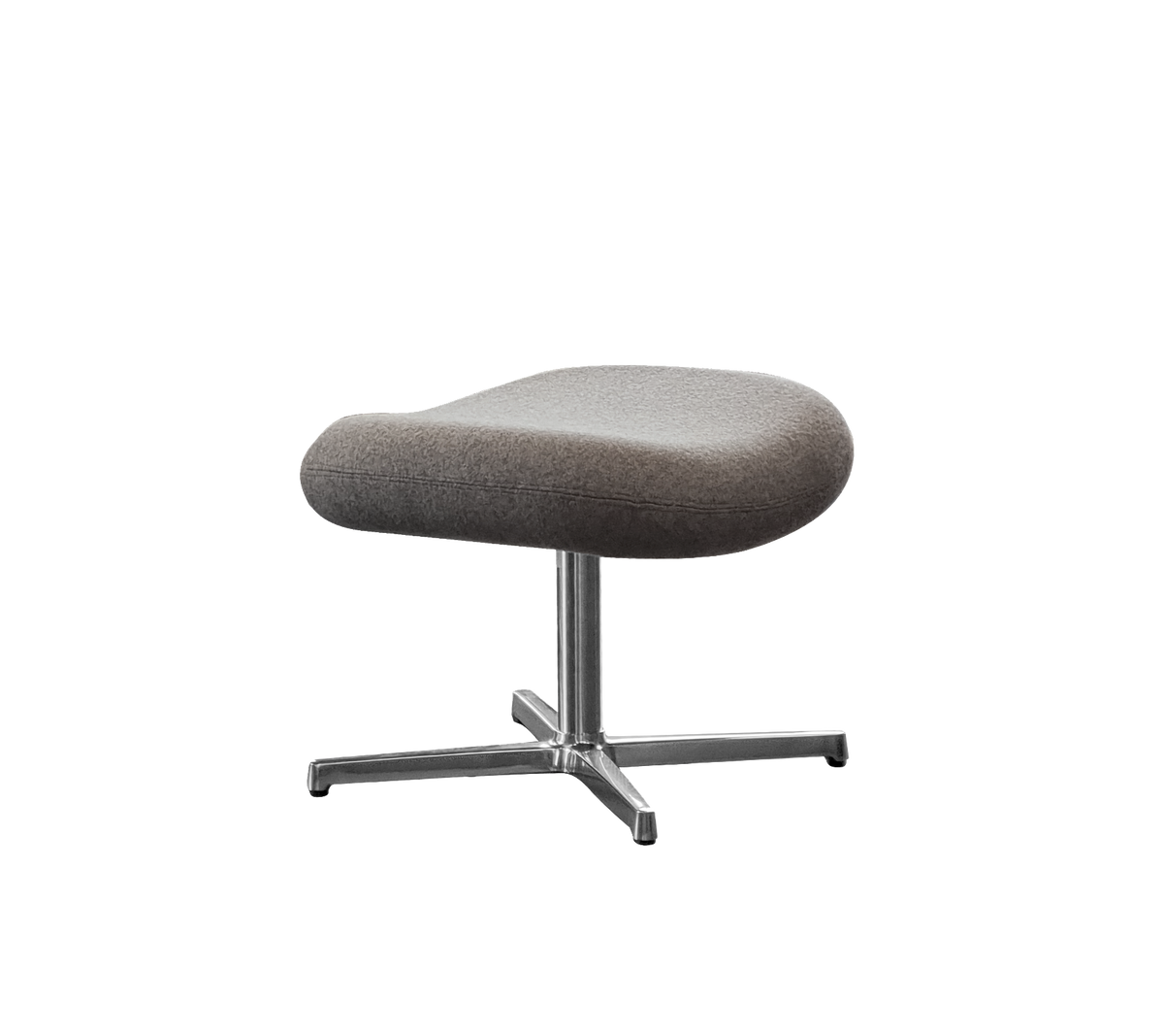 Moderne polstret ottoman med en myk, avrundet topp og en slank metallbase, perfekt for ekstra komfort og stil.