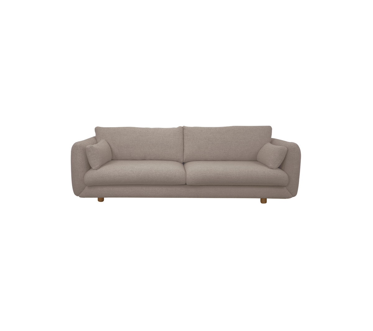 Lysbrun moderne sofa med myke puter.