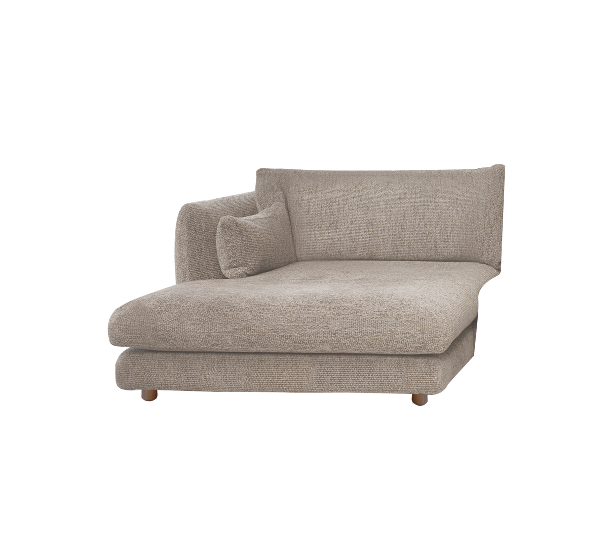 Lys brun chaise lounge med moderne design.