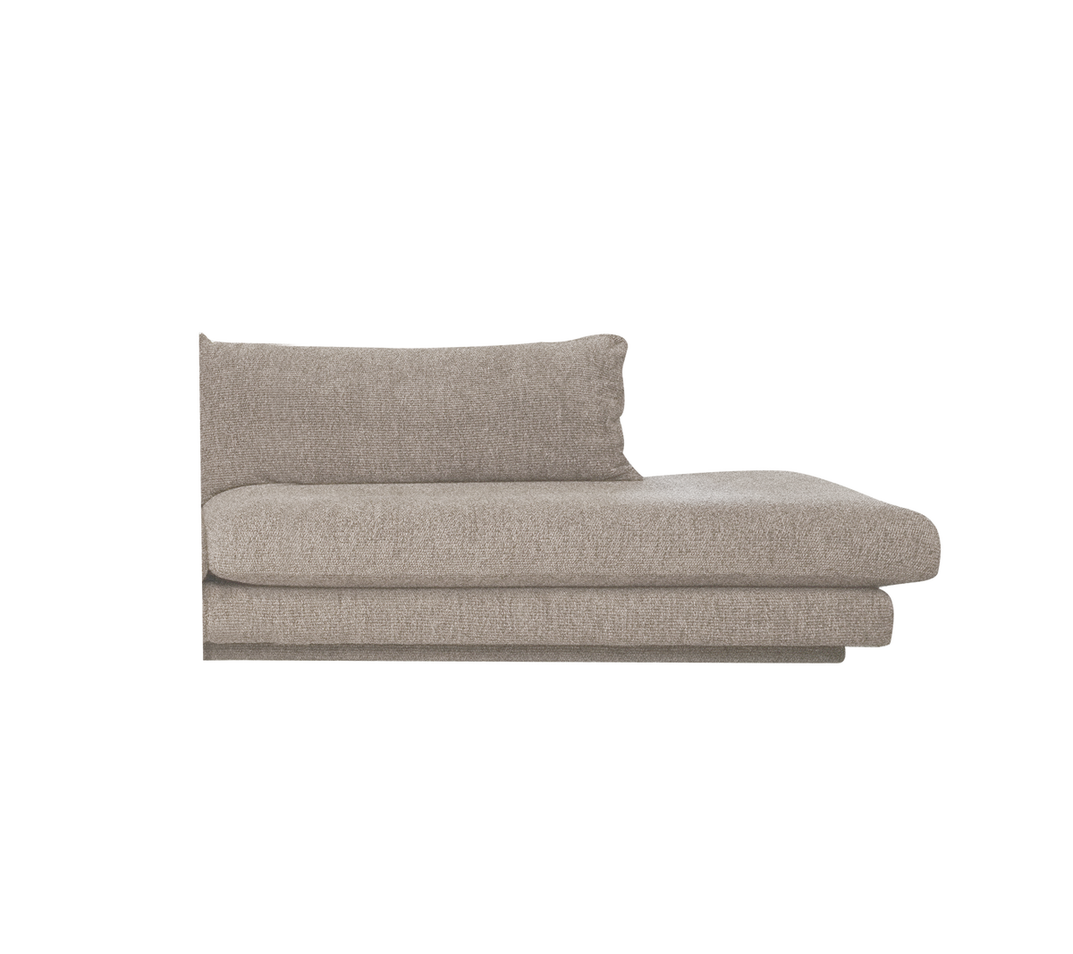 Lys brun moderne sofa med et minimalistisk design.