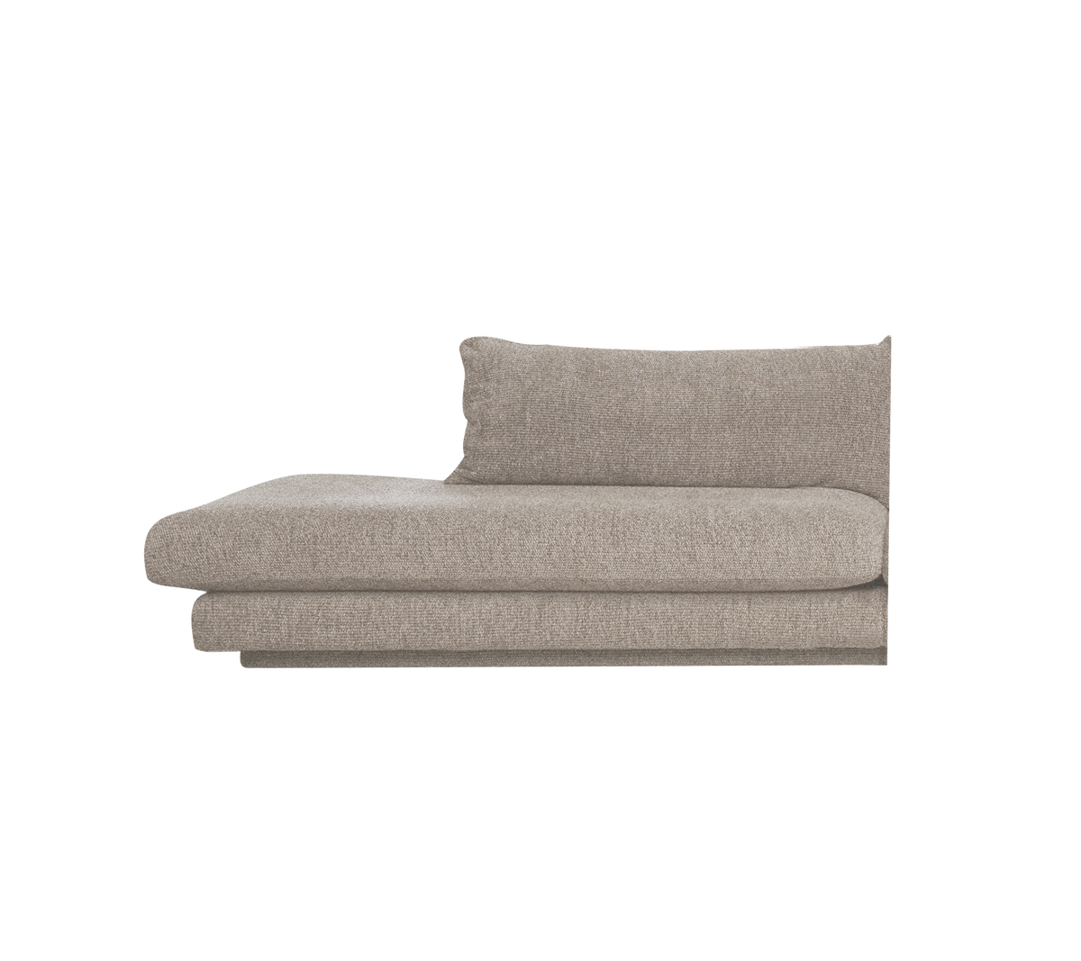 Lys brun sofa i et moderne lounge-miljø.