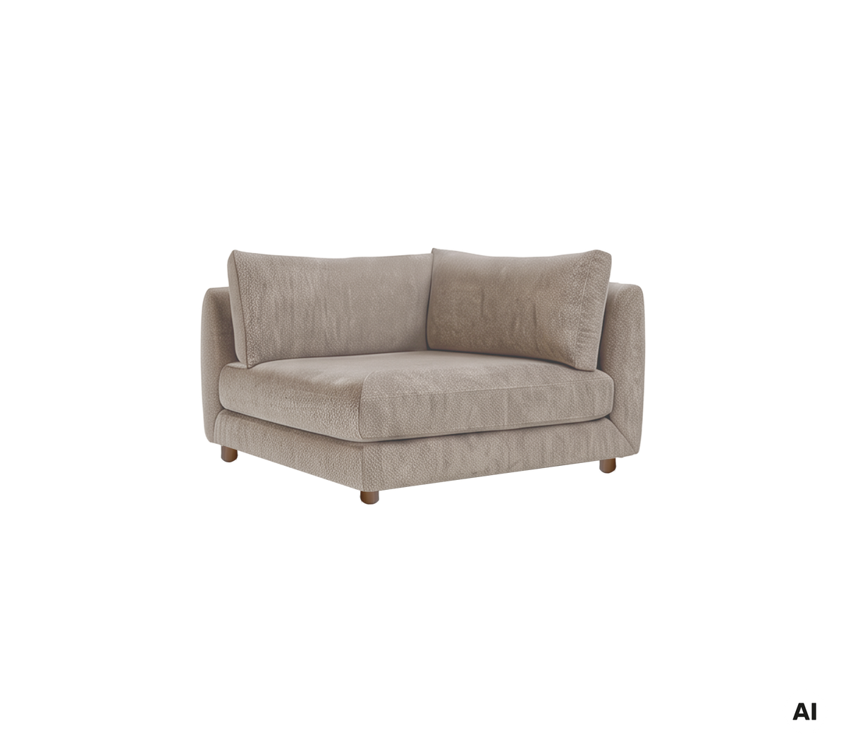 Lys brun moderne sofa med moderne design.