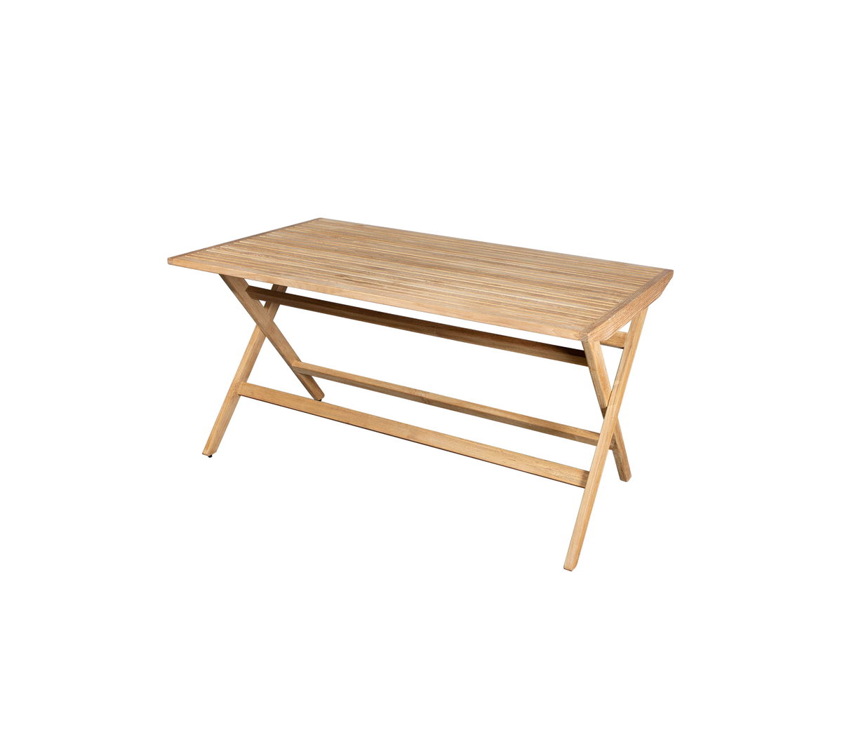 Lyst tremøbel med en glatt overflate og kryssben, egnet for ulike bruksområder.
