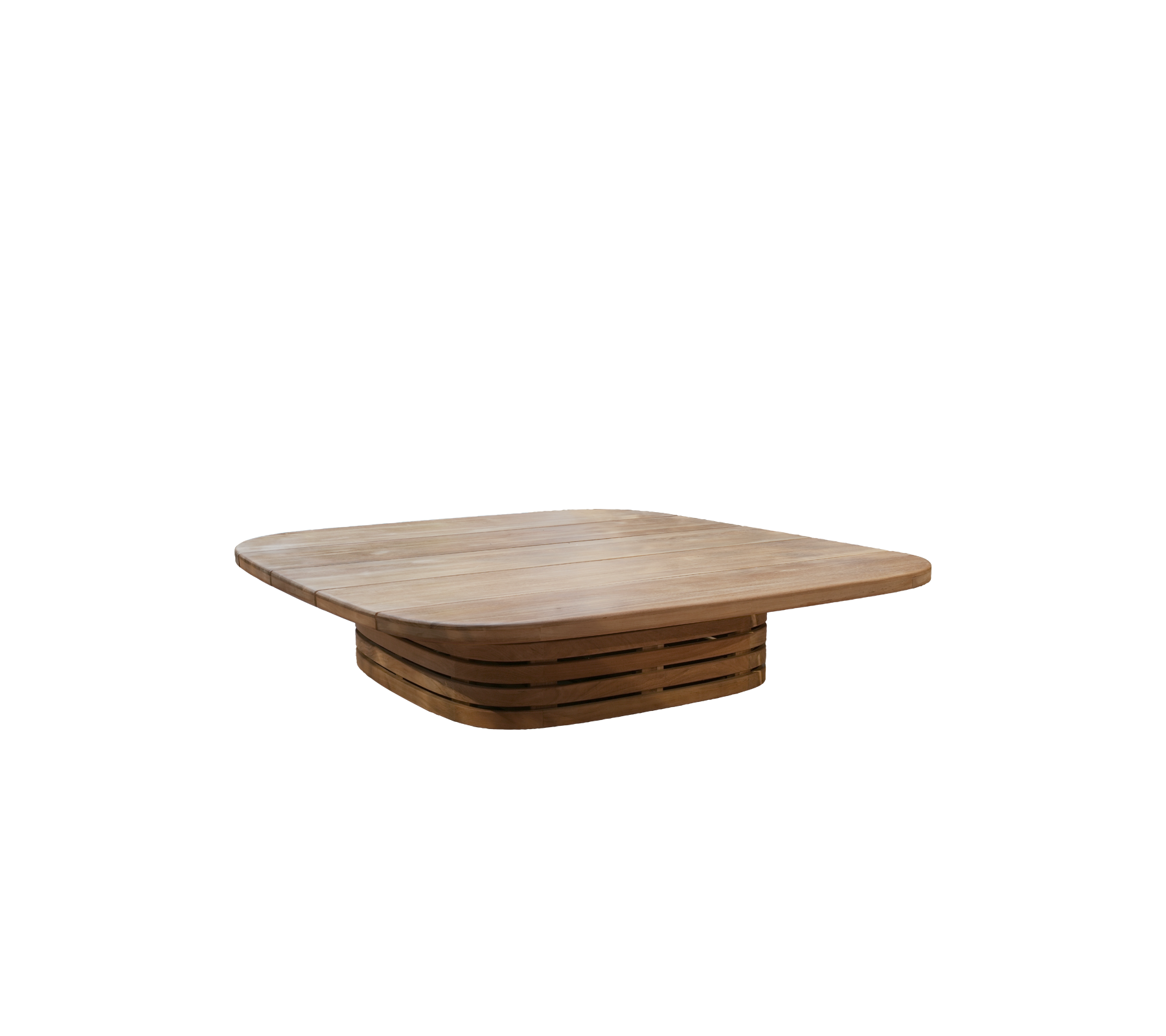 Moderne teakbord med et unikt design.
