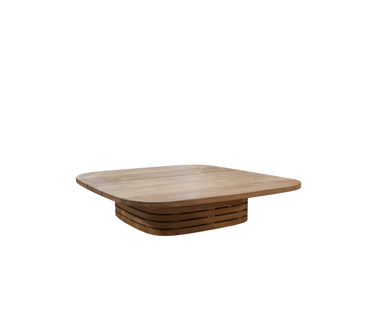 Moderne teakbord med et unikt design.