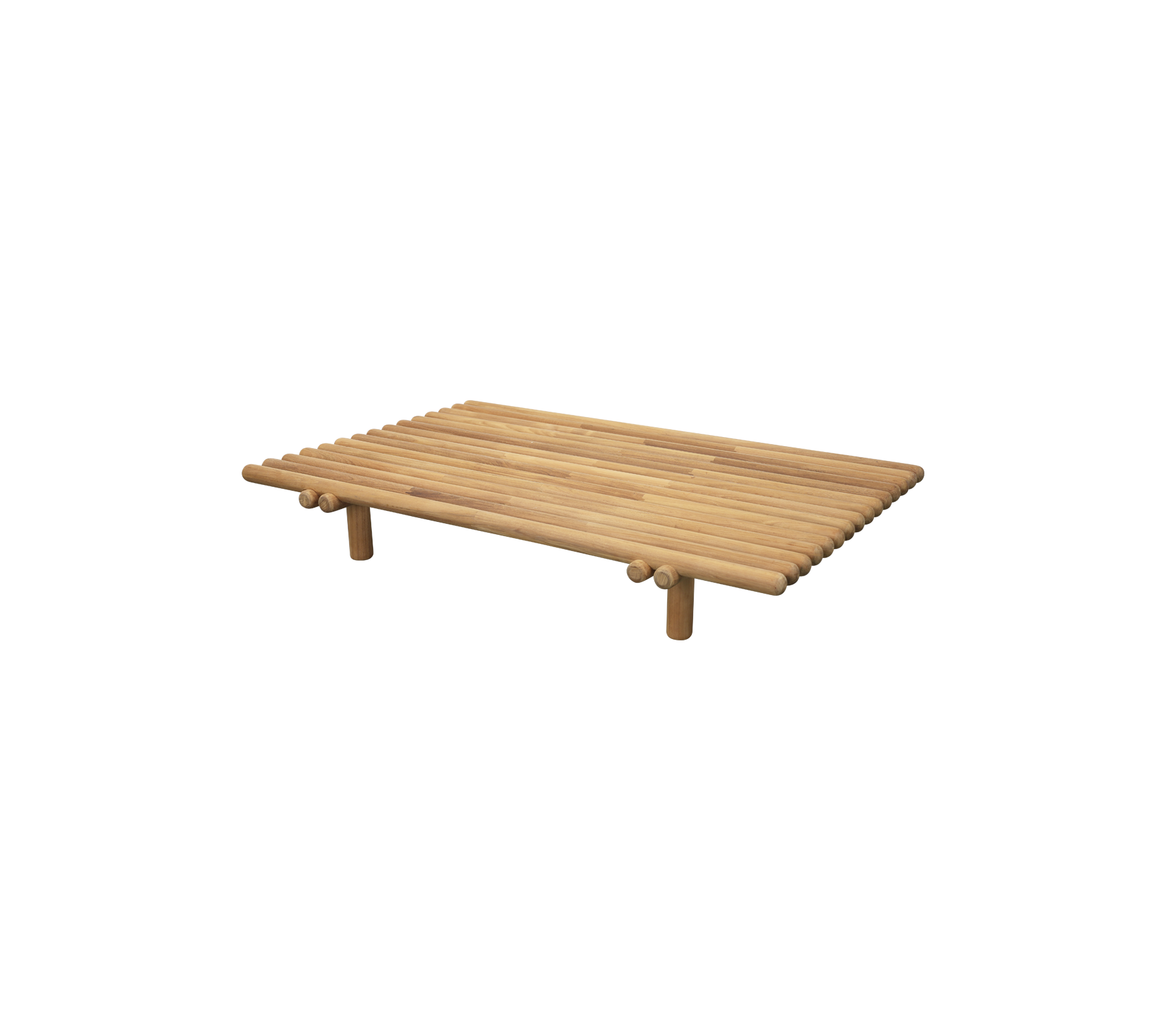 Trekjølt bord med fire ben, som har en minimalistisk design og naturlig finish, egnet for ulike dekorative stiler.