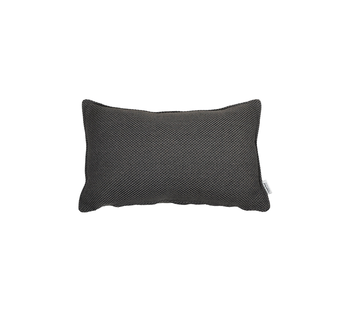 Strukturert rektangulær pute i en sleek mørk farge, som tilfører et touch av moderne eleganse til ethvert rom.