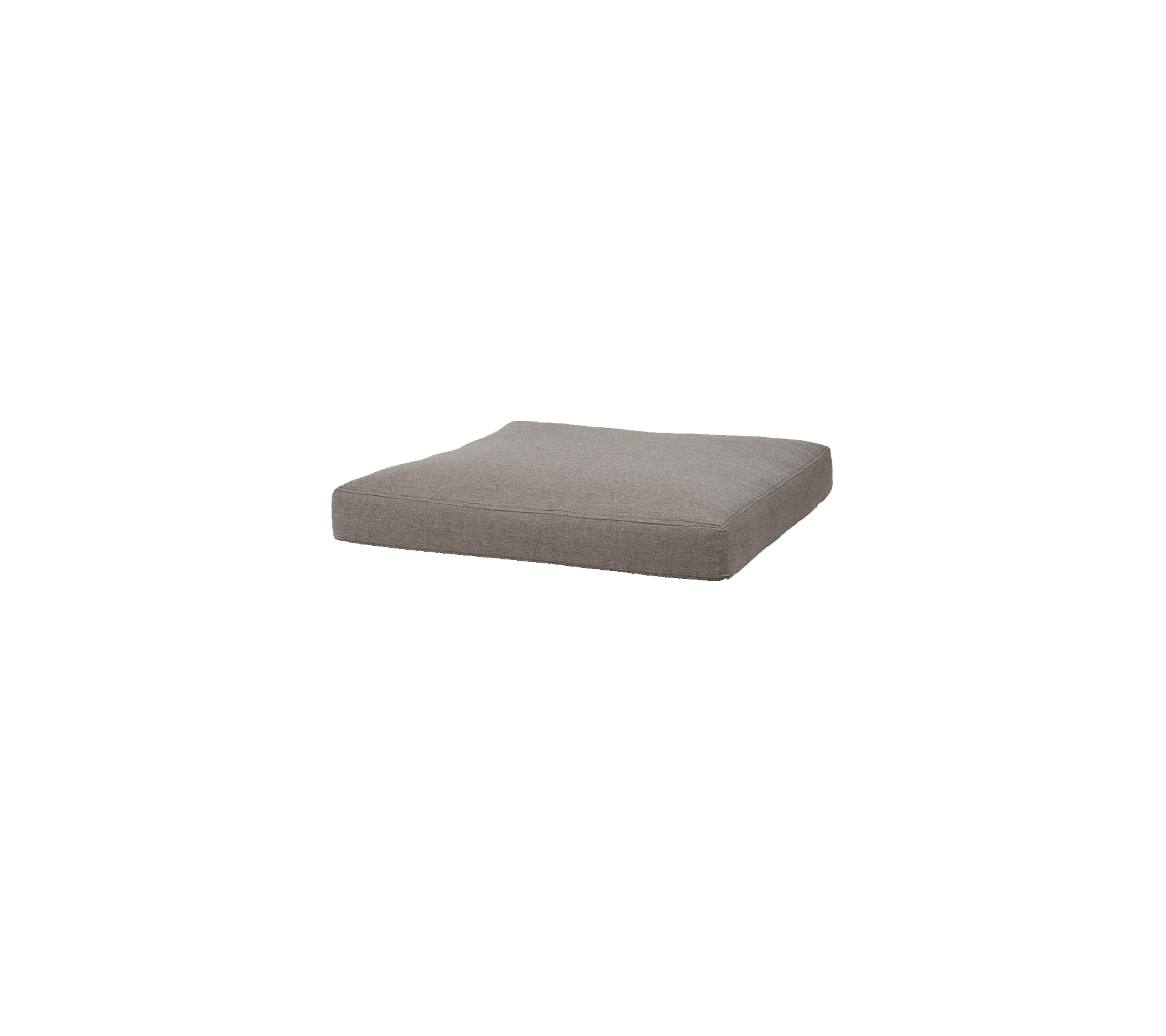 Grå, rektangulær pute med en flat overflate, egnet for ulike sitteordninger eller som et dekorativt tilbehør.