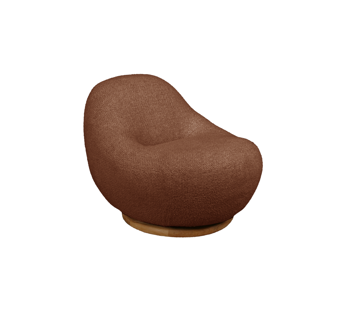 Moderne dessert rød stol med et avrundet design.