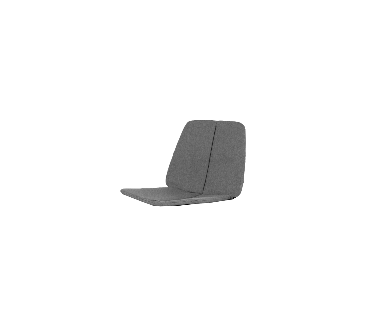 Grå, moderne lenestol med et minimalistisk design som har en komfortabel ryggstøtte og setepute.