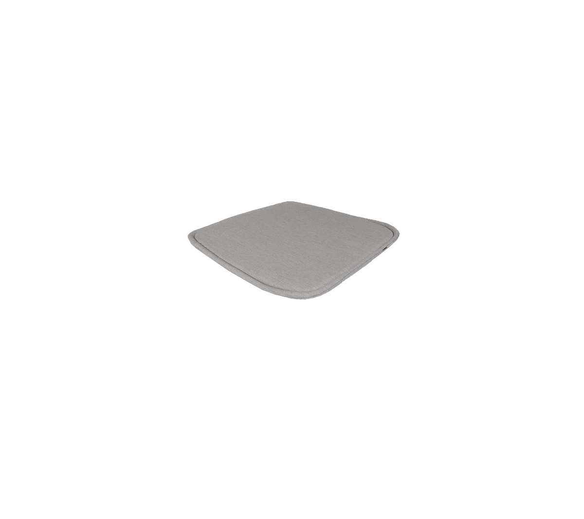 Et enkelt, firkantet setepude i lys grå farge med glatte kanter og et minimalistisk design.