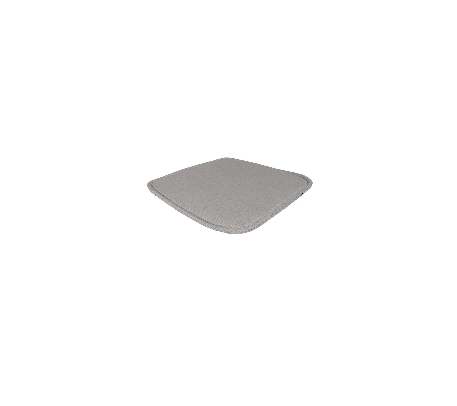 Et enkelt, firkantet setepude i lys grå farge med glatte kanter og et minimalistisk design.