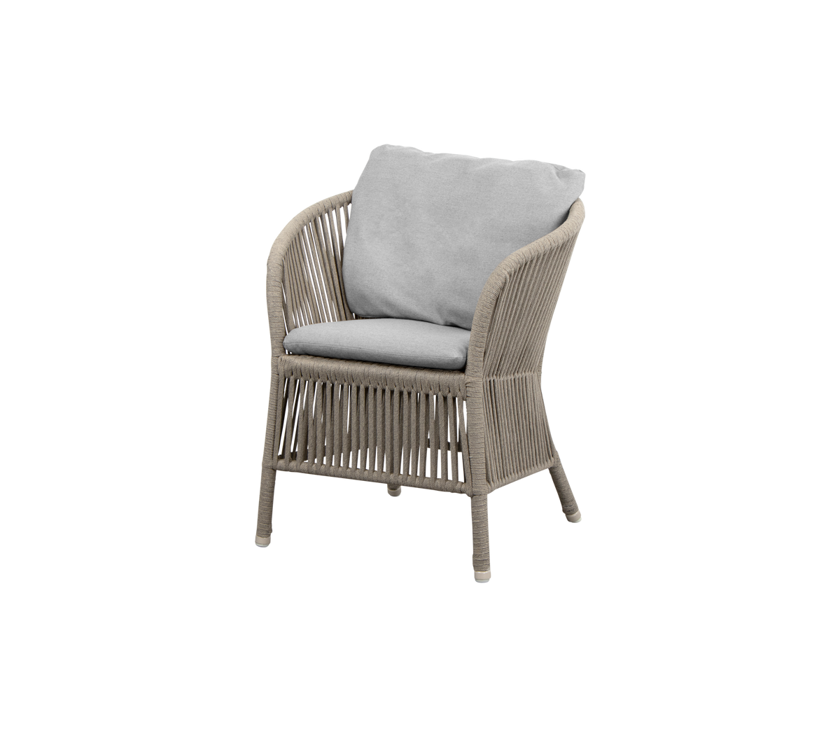 En stilig stol med et vevd design og et komfortabelt grått pute for avslapning og stilig dekor.