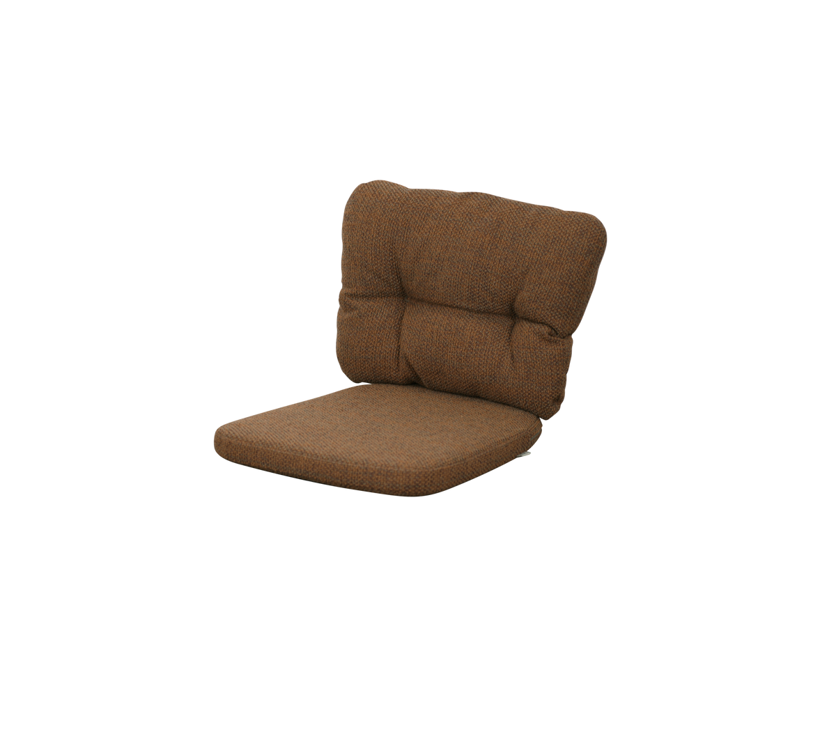 Behagelig brun pute sete med en myk ryggstøtte, designet for avslapning og støtte. Ideell for uformelle sitteordninger.
