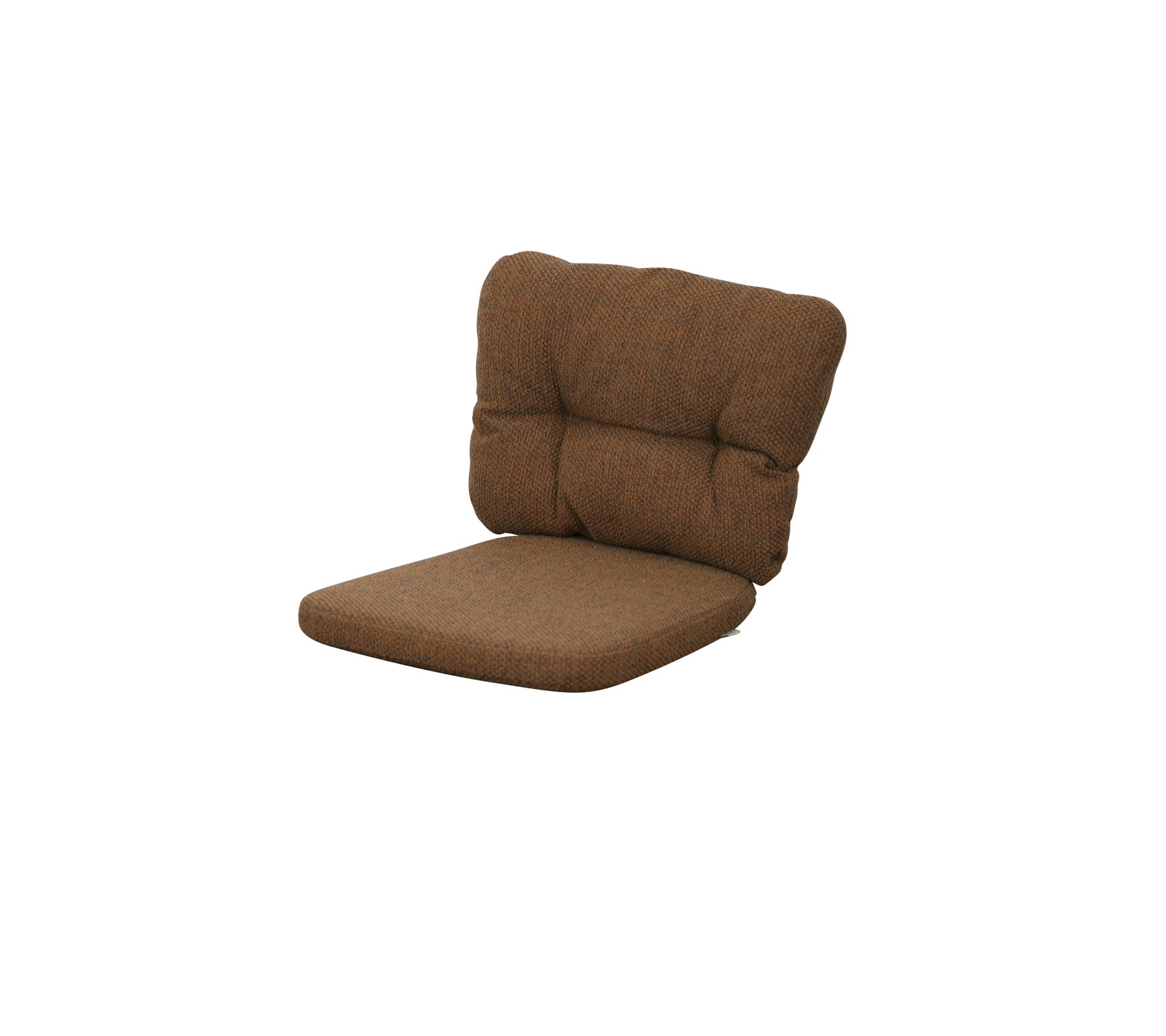 Behagelig brun pute sete med en myk ryggstøtte, designet for avslapning og støtte. Ideell for uformelle sitteordninger.