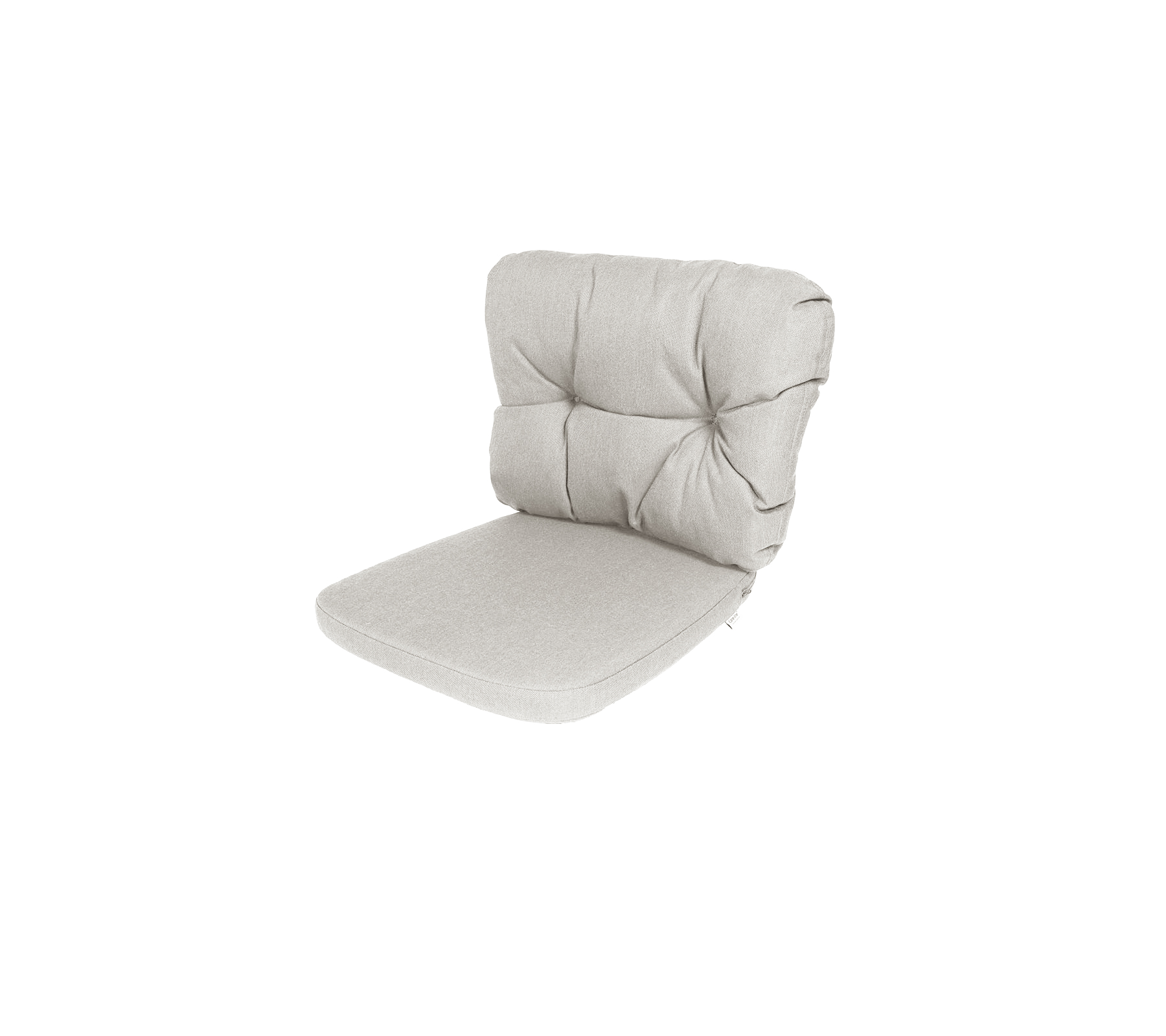 Behagelig, lyst farget pute med tuftet design, egnet for sitteplasser, som gir støtte og stil. Ideell for ulike sitteordninger.