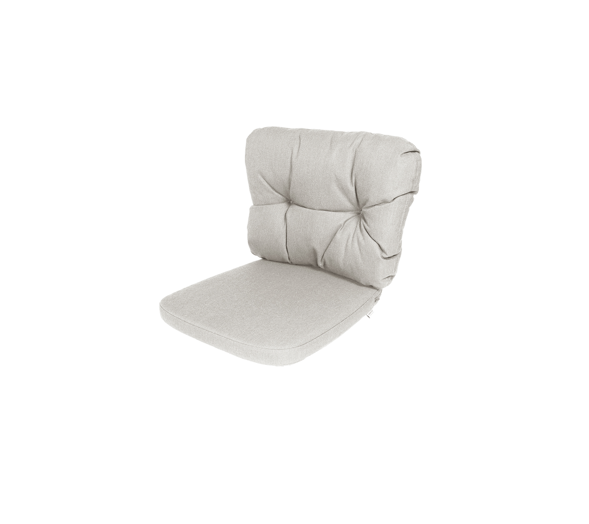 Behagelig, lyst farget pute med tuftet design, egnet for sitteplasser, som gir støtte og stil. Ideell for ulike sitteordninger.