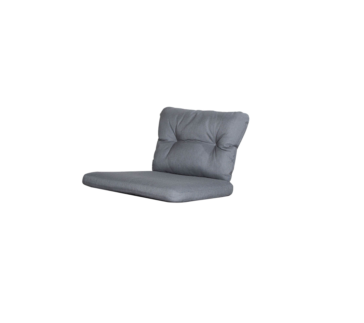 En slank grå sammenleggbart stol med polstret ryggstøtte og sete, designet for komfort og stil. Perfekt for avslappet sitteplasser.