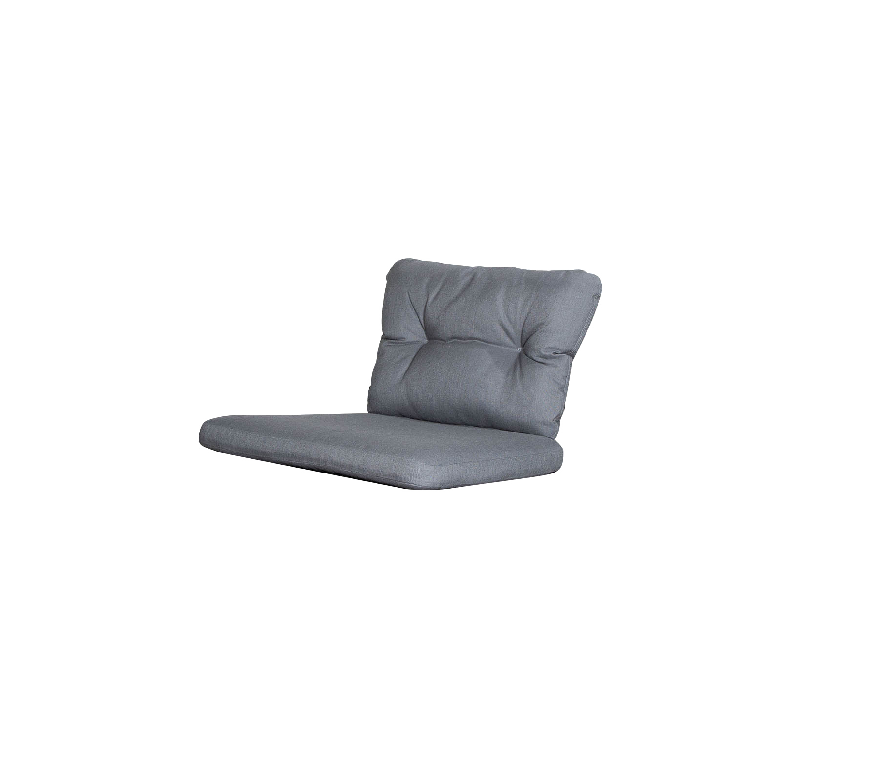 En slank grå sammenleggbart stol med polstret ryggstøtte og sete, designet for komfort og stil. Perfekt for avslappet sitteplasser.