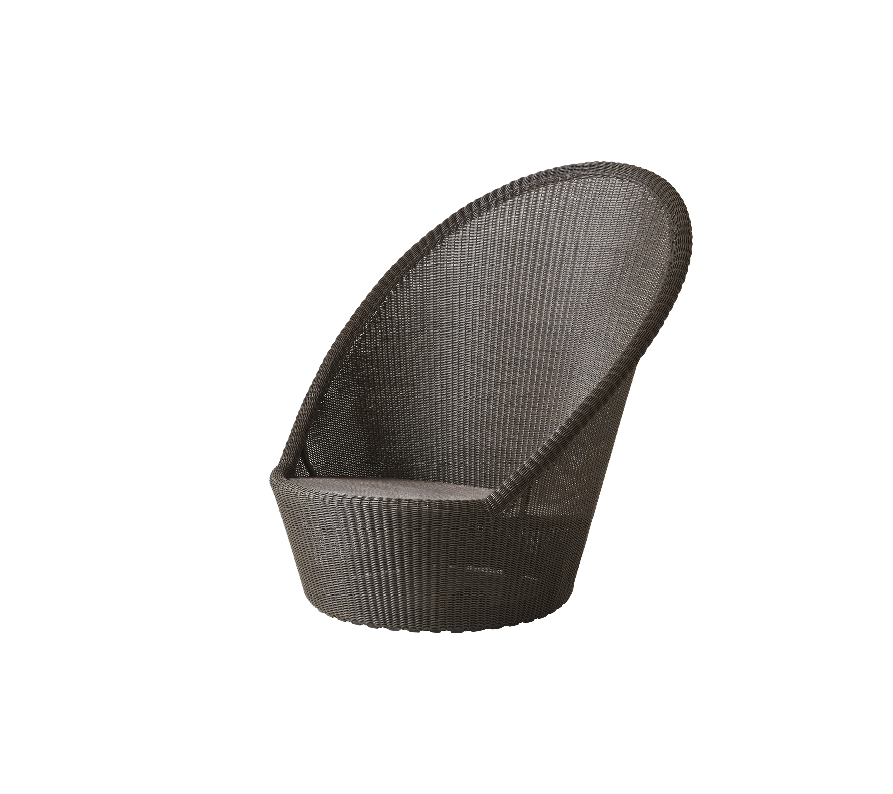 Stilig, moderne stol med buet rygg og teksturert design, egnet for ulike omgivelser.