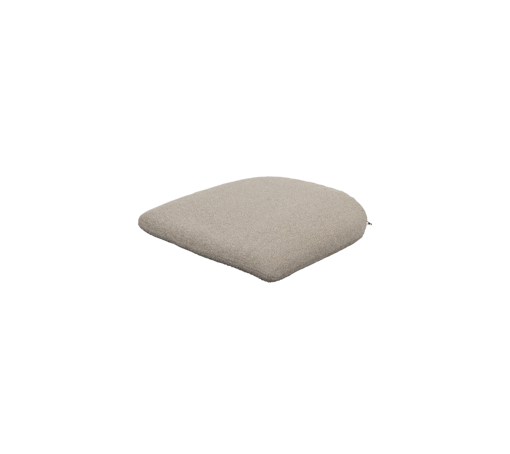 Square cushion in a soft beige fabric, offering comfort and a neutral accent to any seating arrangement.