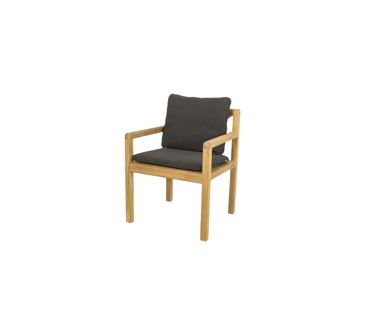 Trekstol med lysfarget ramme og mørkt polstret sete, designet for komfort og stil i enhver setting.
