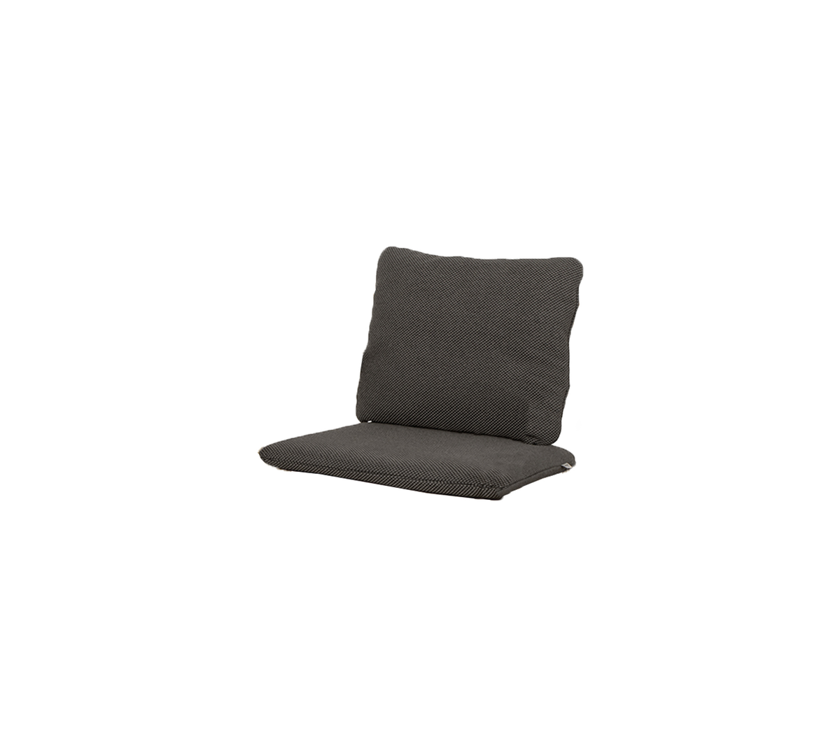 Grå polstret stol med høy ryggstøtte og tykk sete, designet for komfort og avslapning. Perfekt for avslappet sitting.