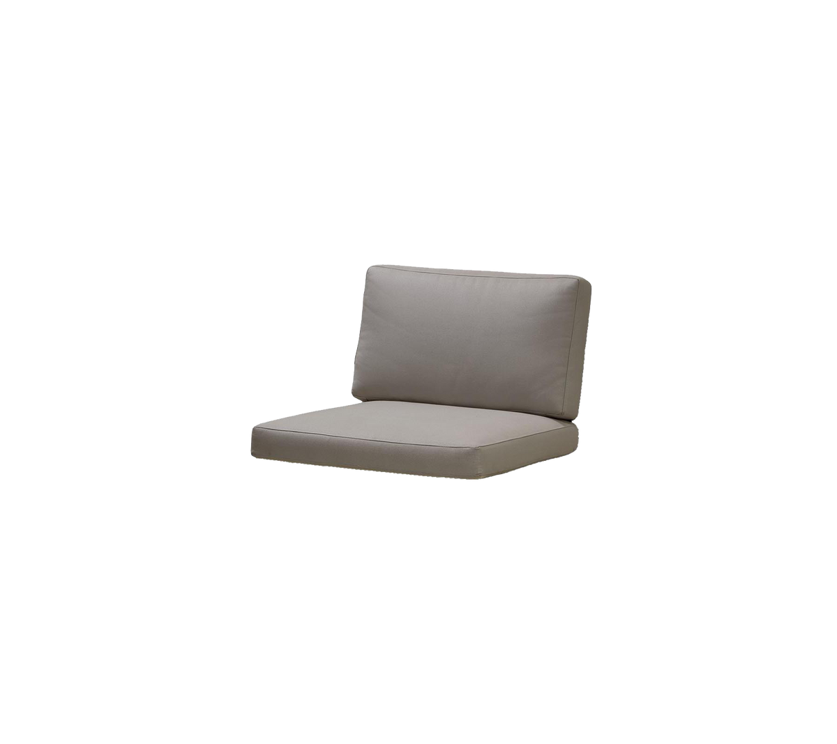 pute med et enkelt, moderne design som har en tykk ryggstøtte og sete i en nøytral farge. Perfekt for komfort og stil.