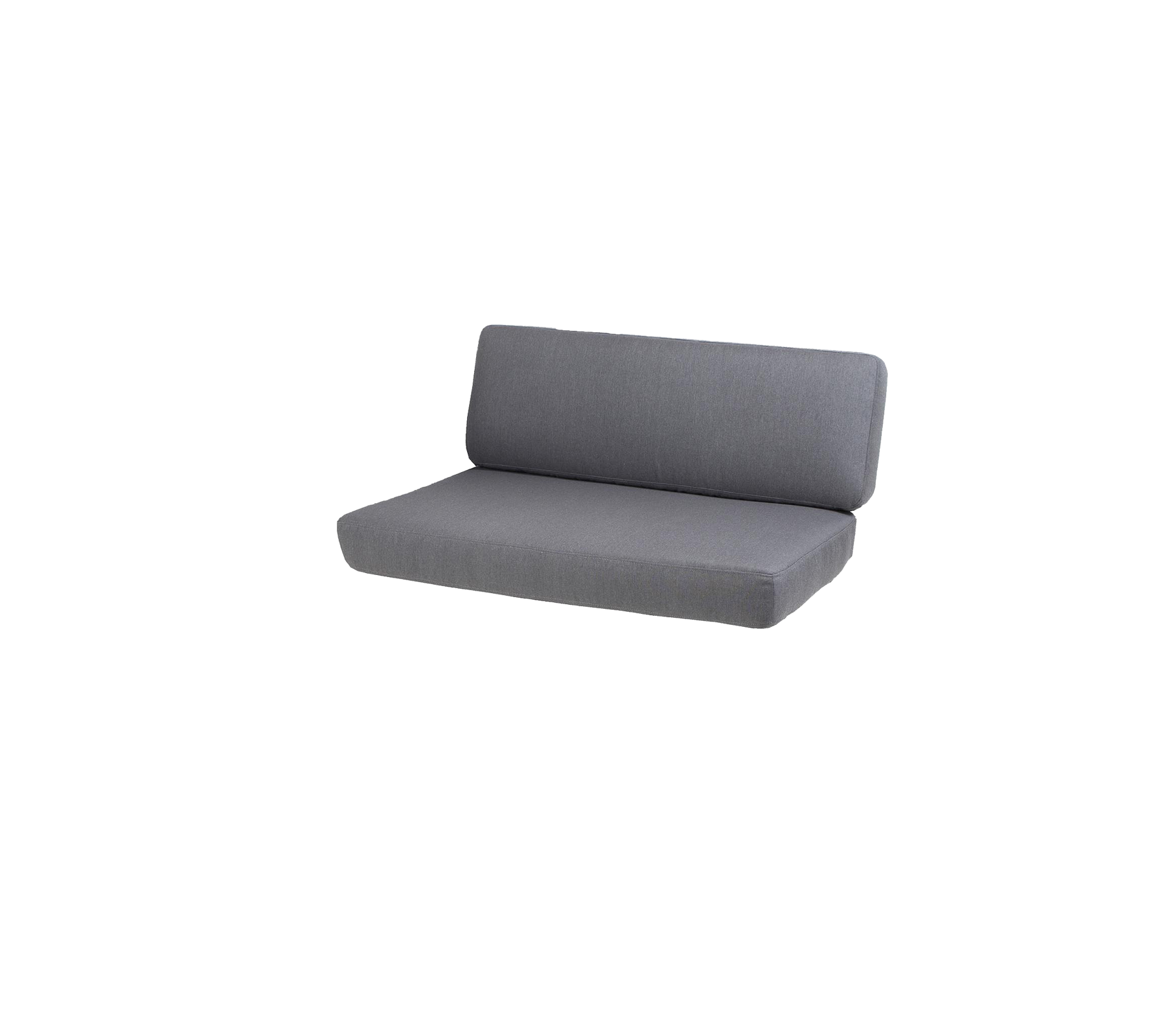 Stilig grå sofa med et slankt design, som har en komfortabel ryggstøtte og en minimalistisk estetikk. Perfekt for moderne rom.