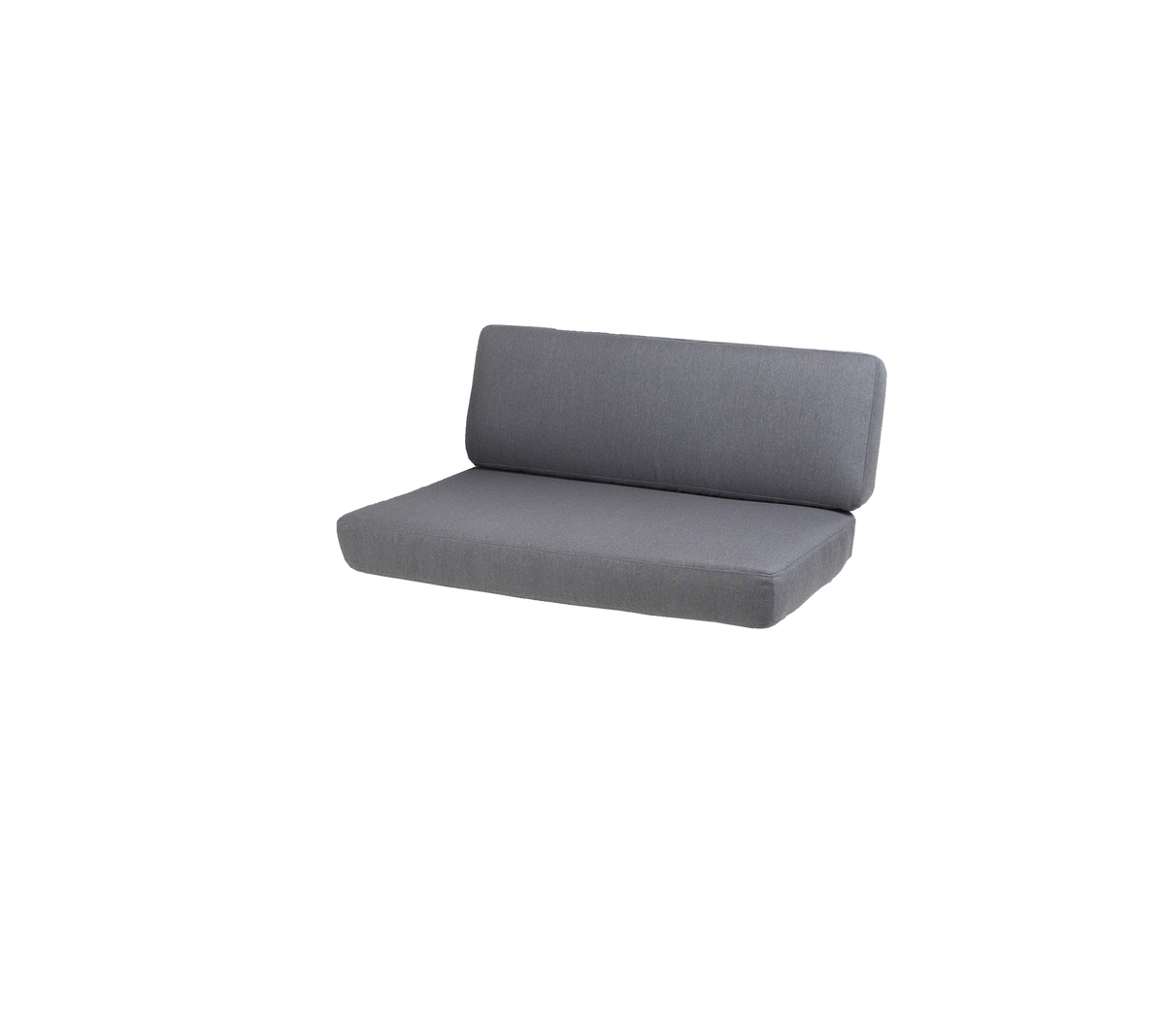 Stilig grå sofa med et slankt design, som har en komfortabel ryggstøtte og en minimalistisk estetikk. Perfekt for moderne rom.