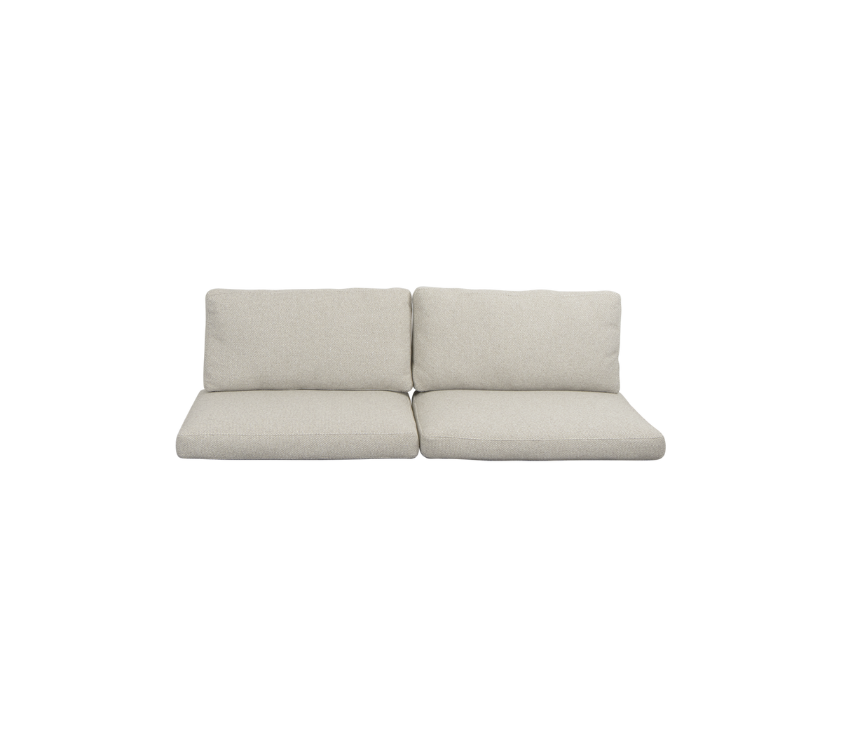 Lys grå to-seters sofa med myke puter, som tilbyr et minimalistisk design som passer til forskjellige innredningsstiler.