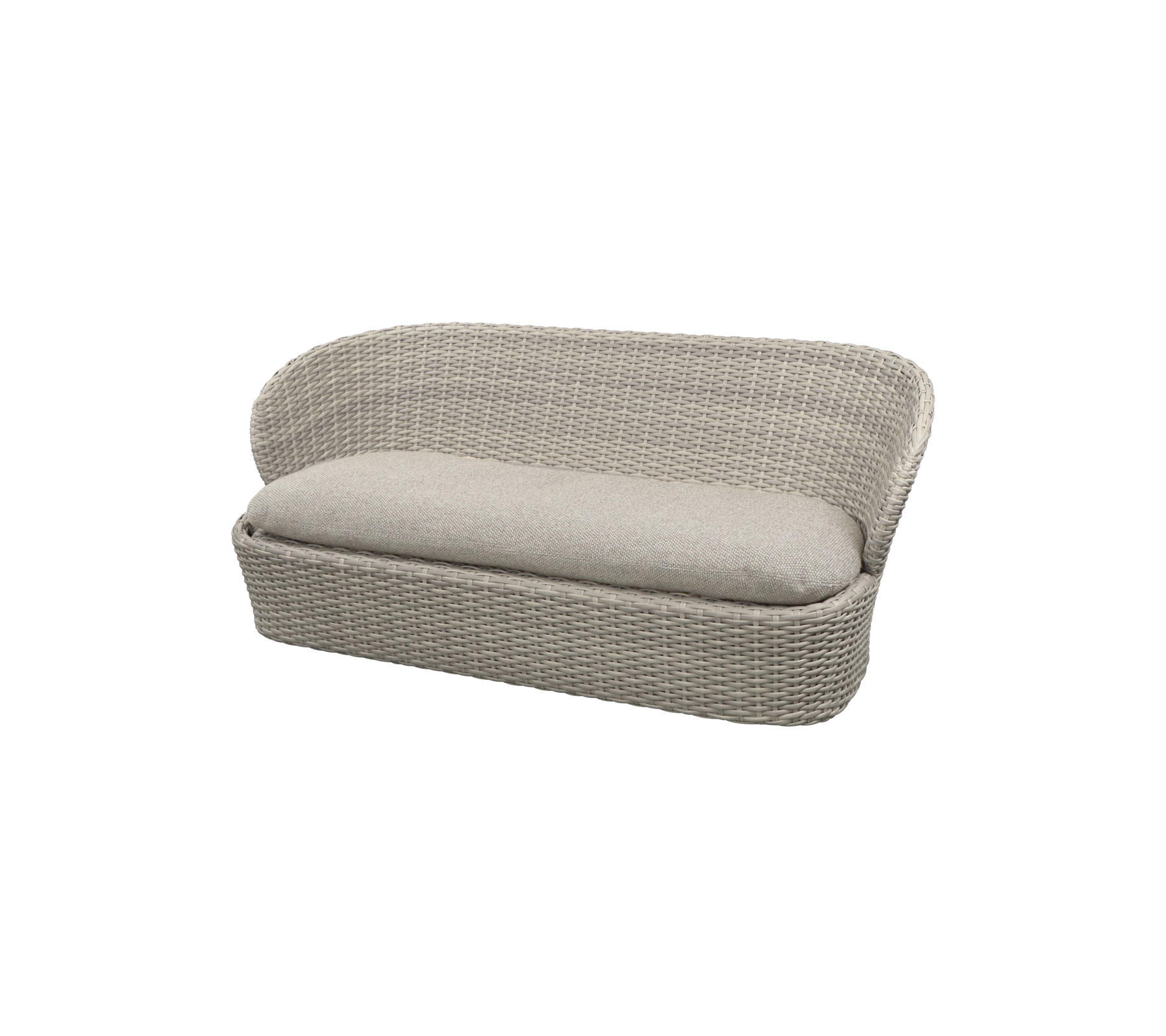 Stilig tofots sofa med vevd design og myk pute, perfekt for komfortabel sitting i enhver setting.