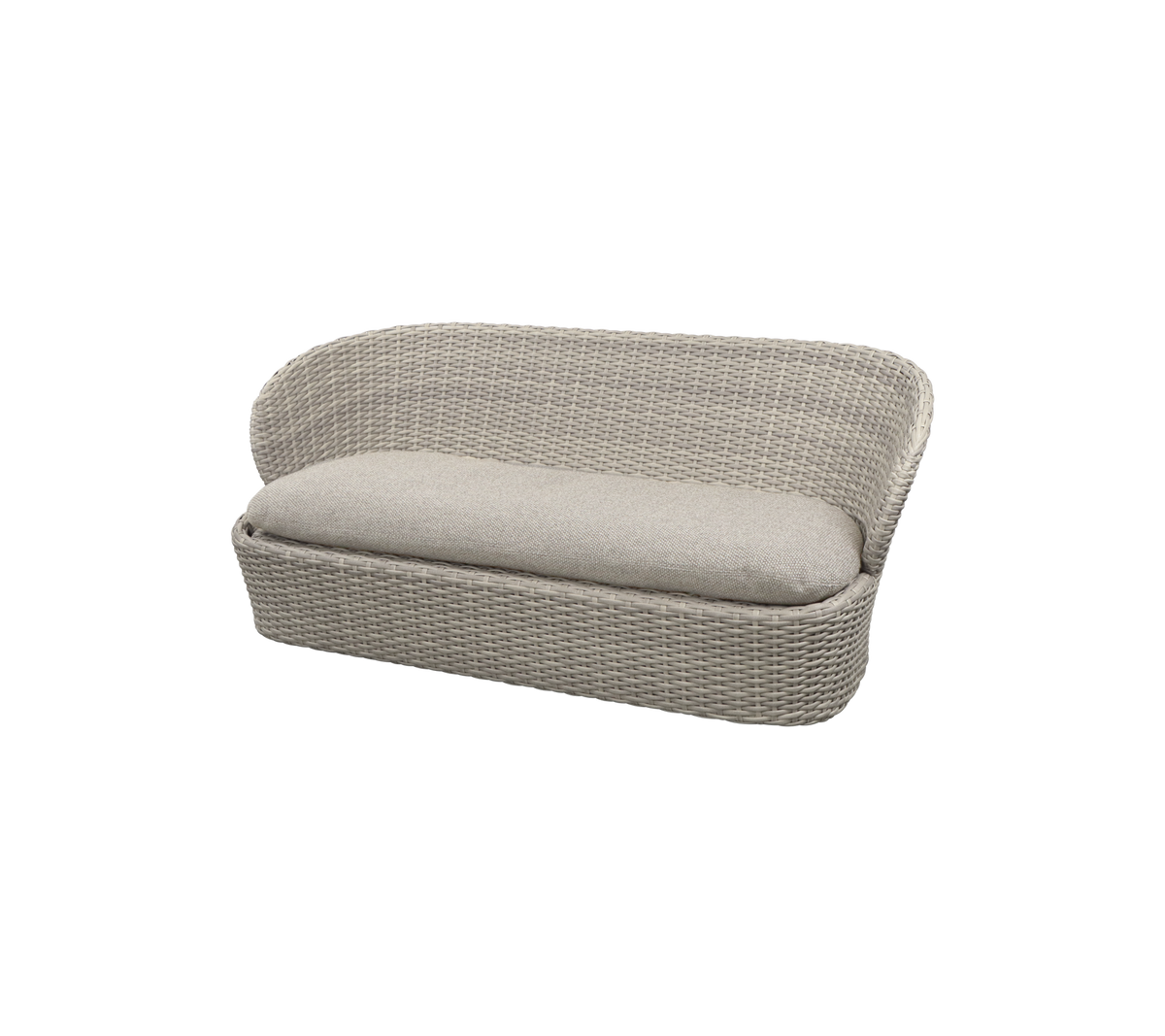 Stilig tofots sofa med vevd design og myk pute, perfekt for komfortabel sitting i enhver setting.