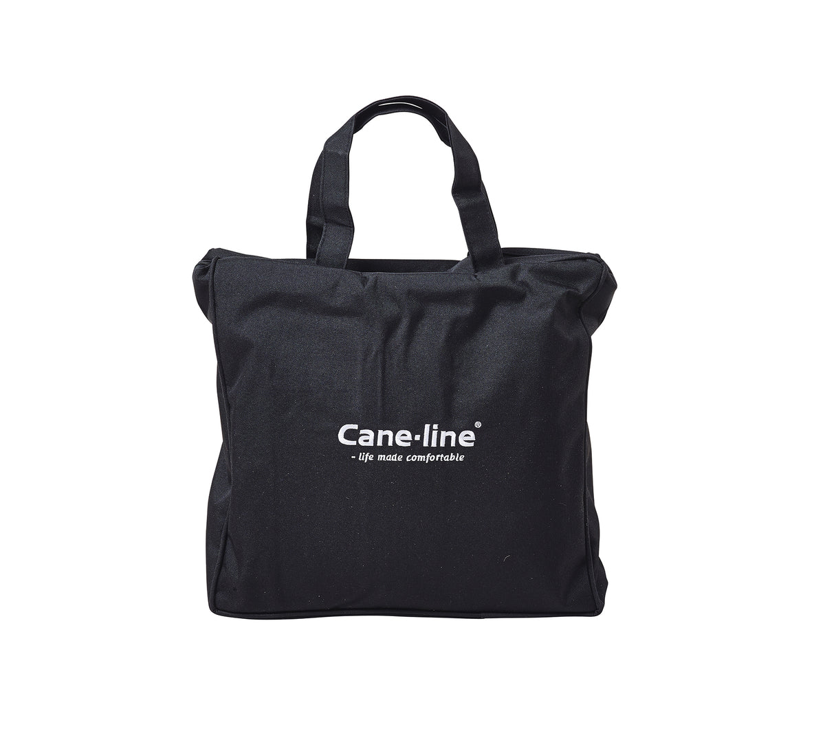 Svart tote bag med Cane-line-logo i hvitt. Egnet for ulike formål, som kombinerer stil og funksjonalitet.