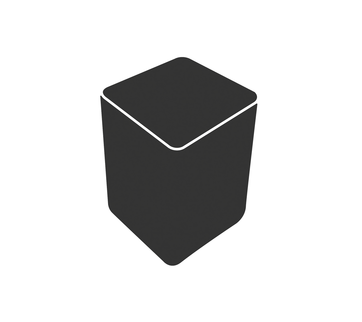 Enkel geometrisk beholder med sekskantet form og flat toppoverflate. Egnet for ulike oppbevaringsformål.