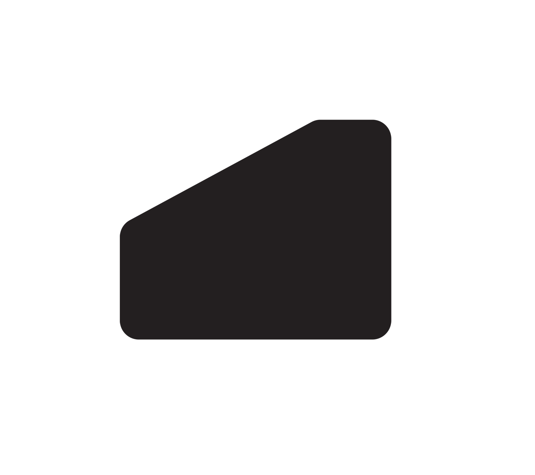 Abstrakt svart form med et unikt vinklet design.