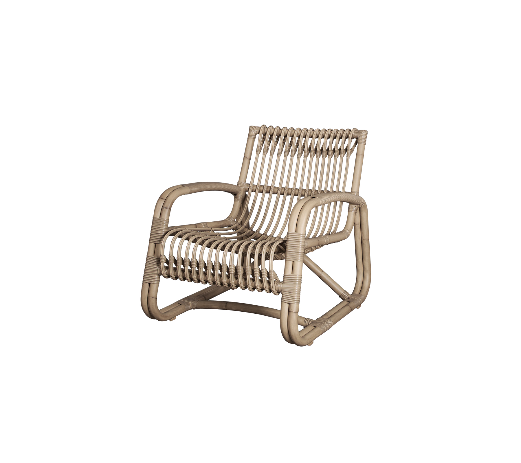 Stilig lenestol med et moderne vevd design, som blander komfort med en moderne estetikk.