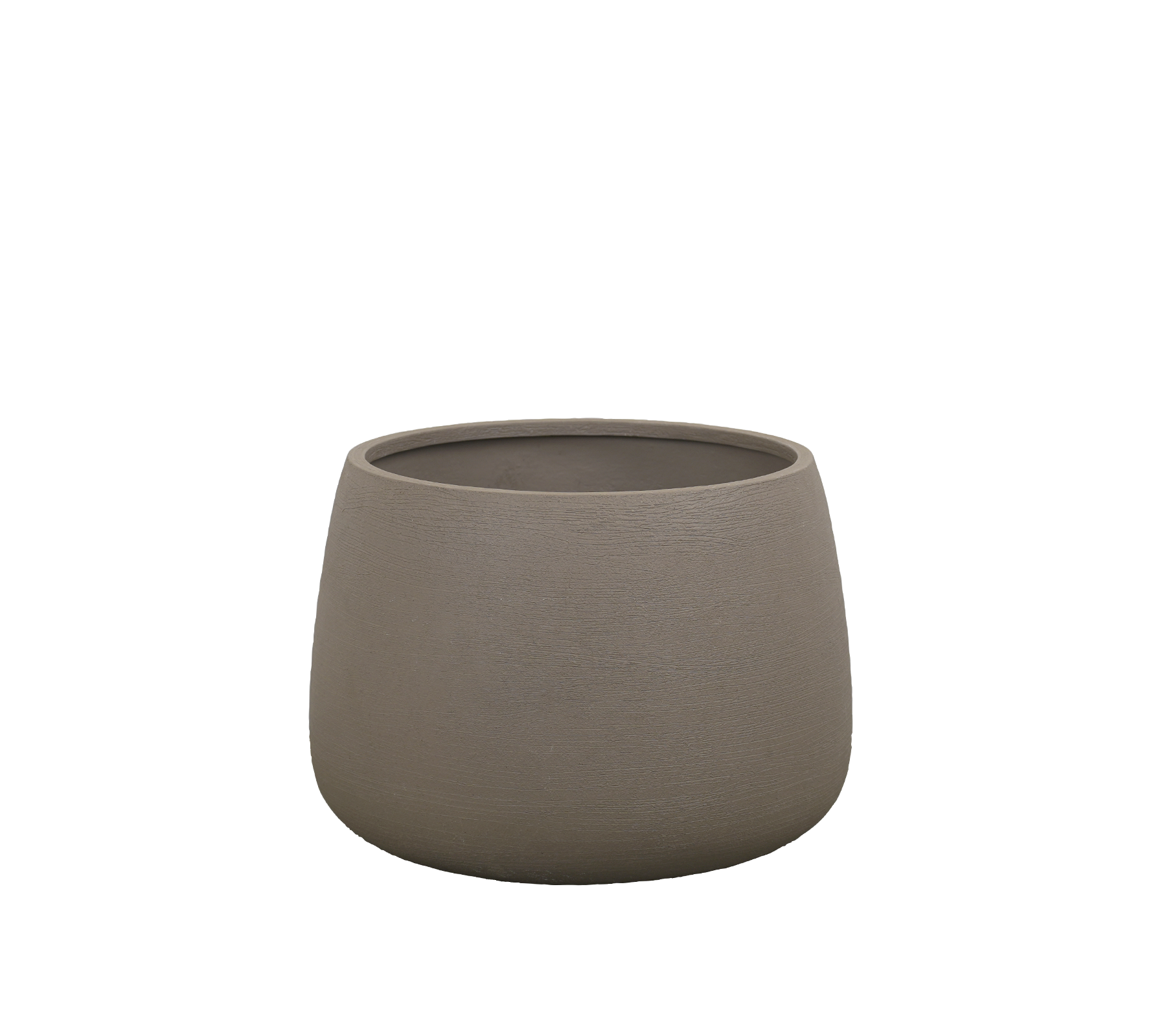 Moderne taupe planter med et enkelt design.