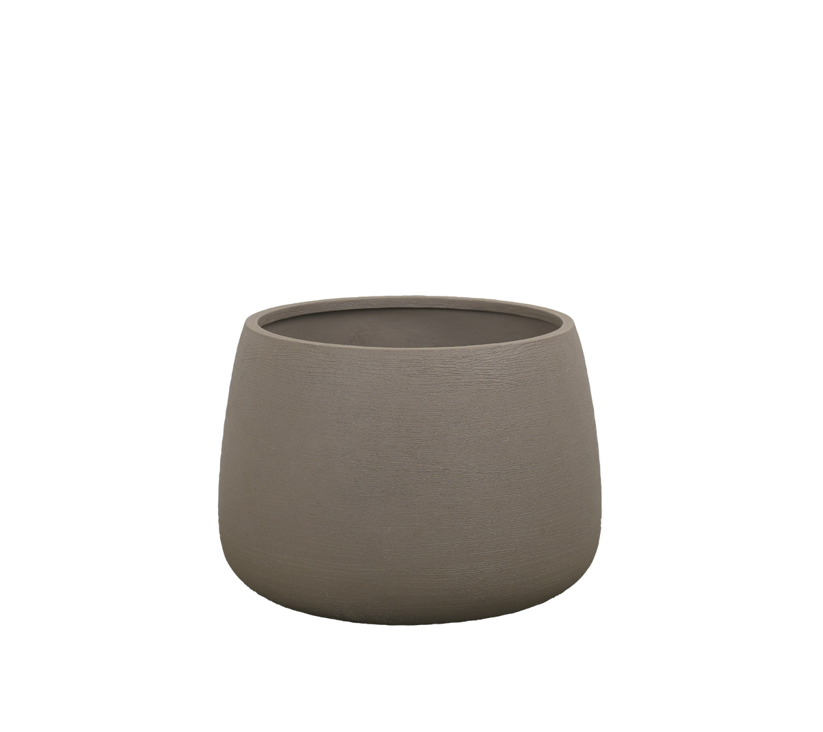 Moderne taupe planter med et enkelt design.