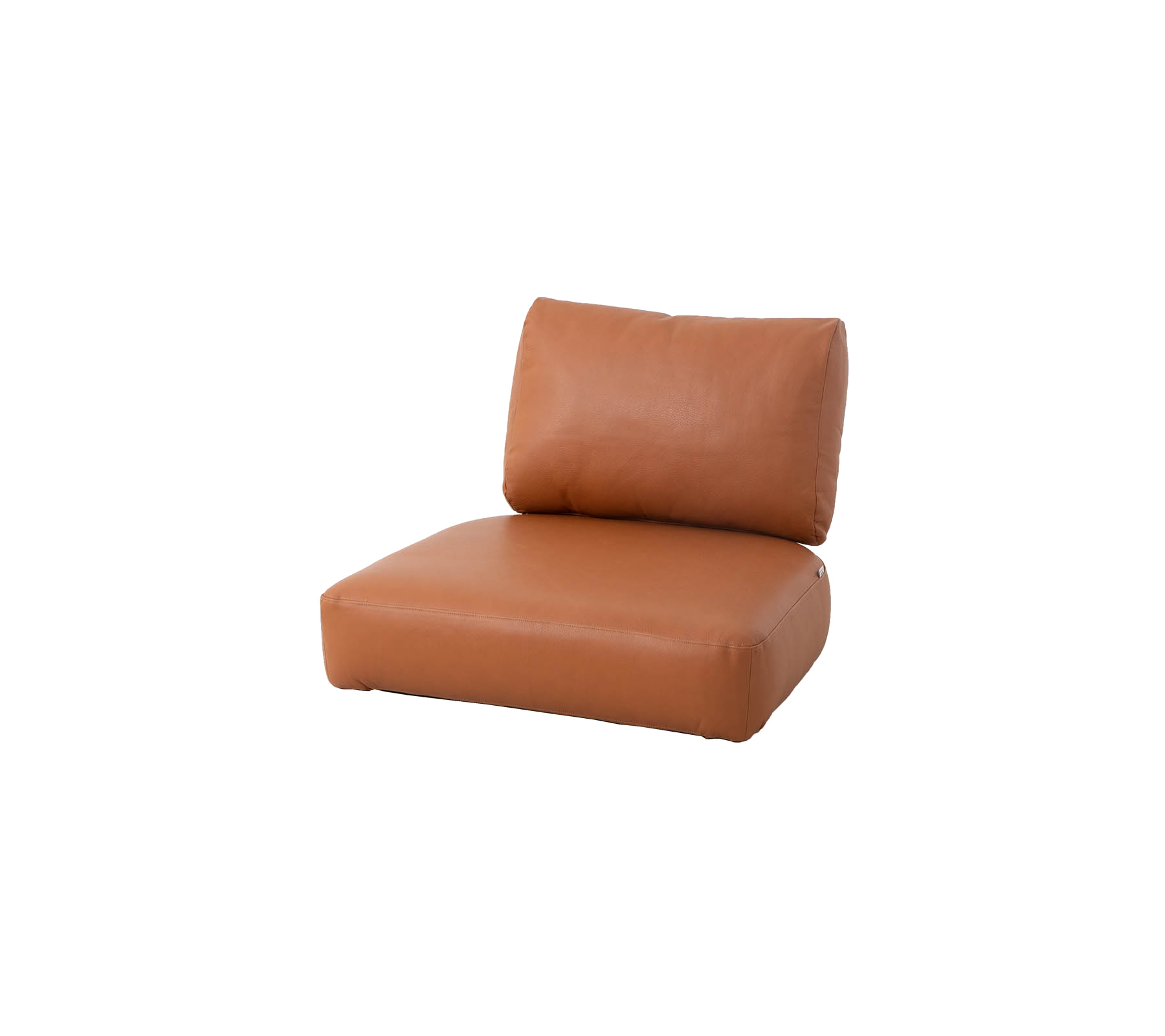 Brunt skinnpute med en myk ryggstøtte, designet for komfort og stil. Ideelt for moderne sittearrangementer.