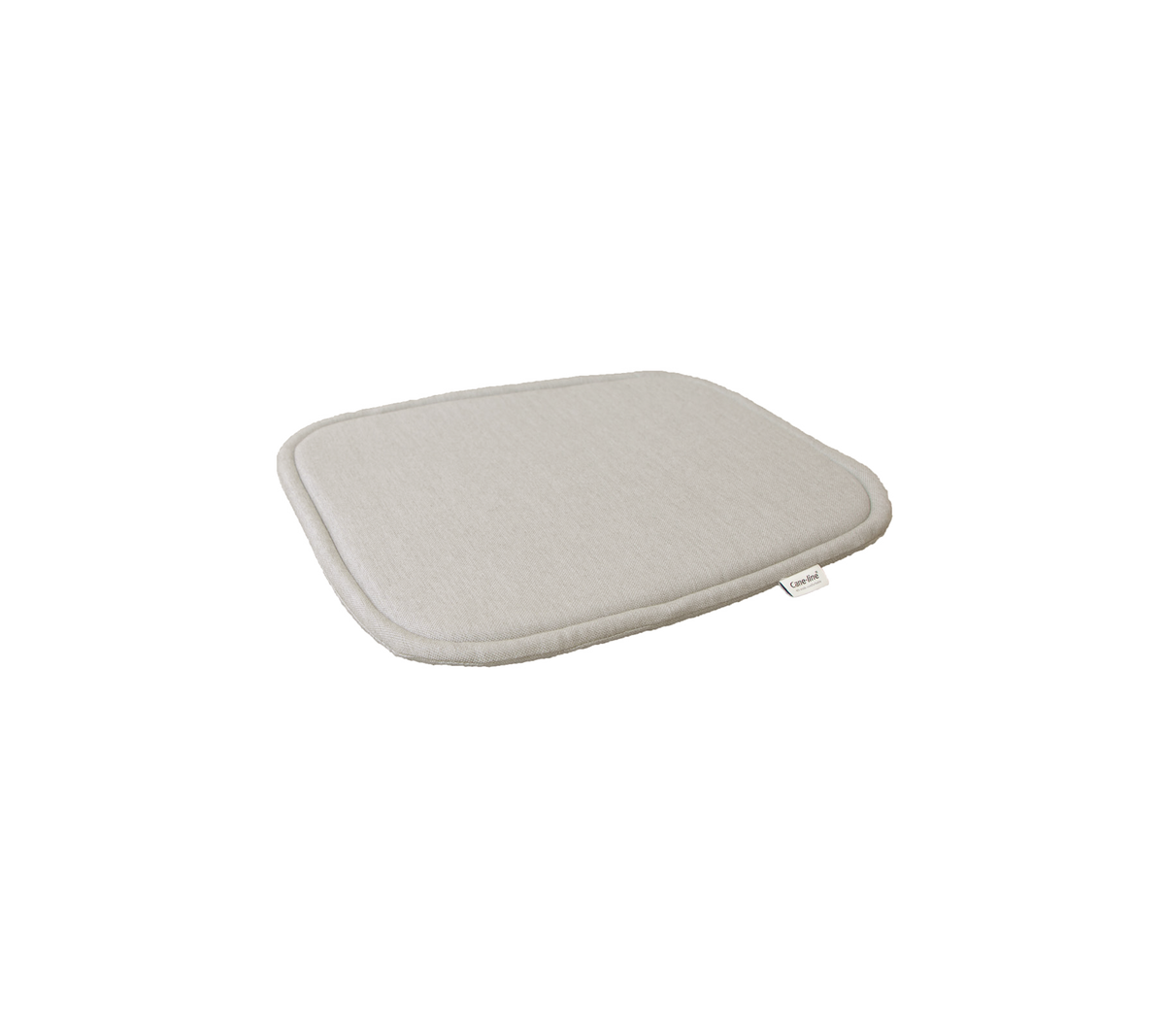 Lys grå polstret matte med en myk overflate og avrundede kanter, designet for komfort og støtte i ulike omgivelser.